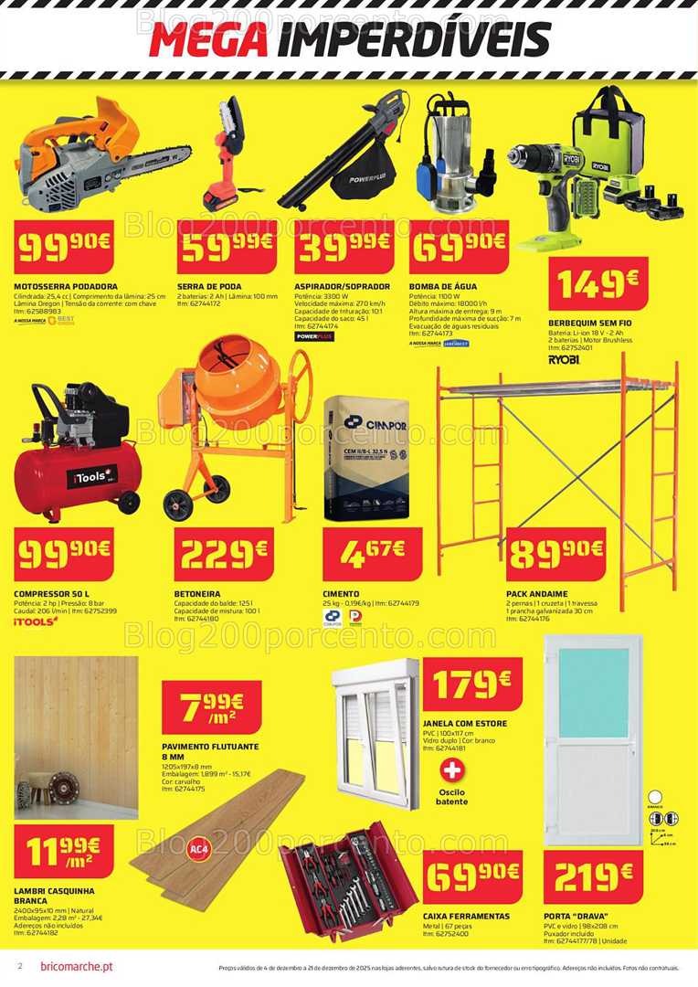 Antevisão Folheto BRICOMARCHÉ Mega Imperdíveis Promoções de 4 a 21 dezembro