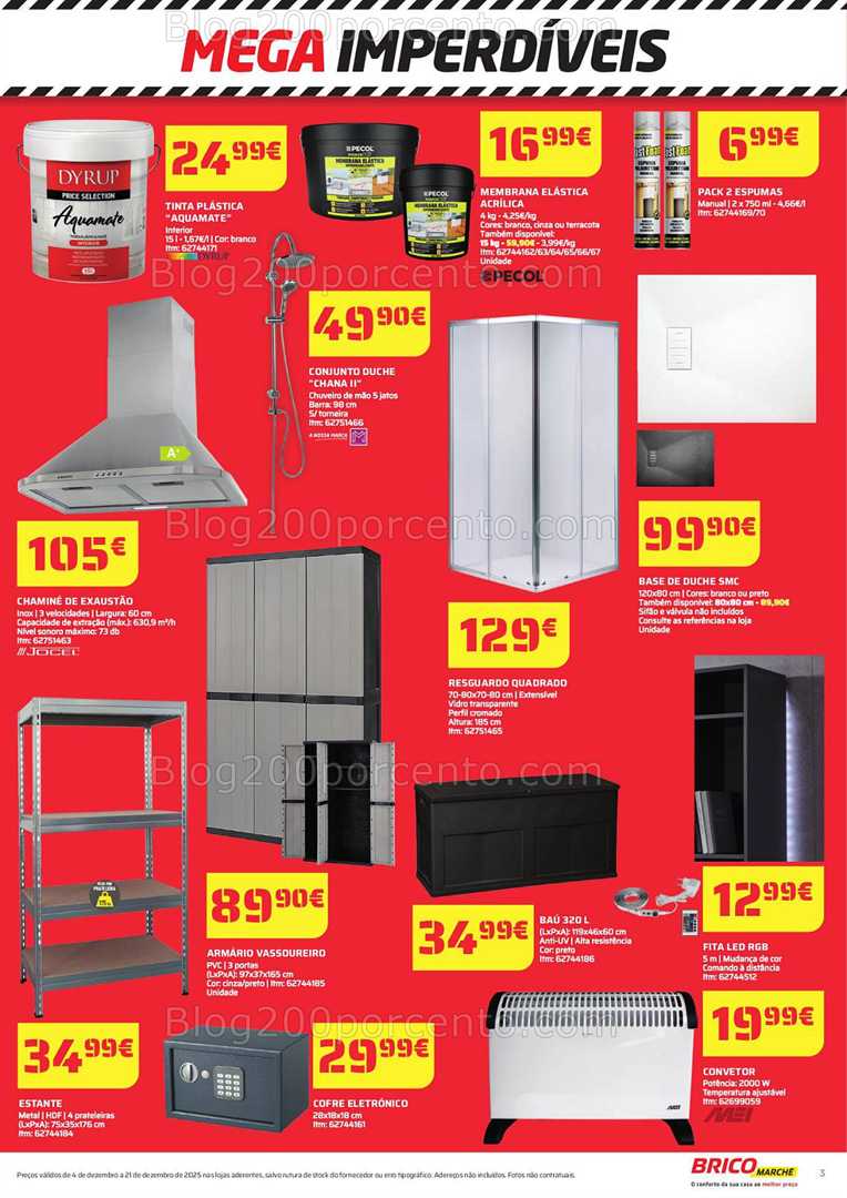 Antevisão Folheto BRICOMARCHÉ Mega Imperdíveis Promoções de 4 a 21 dezembro