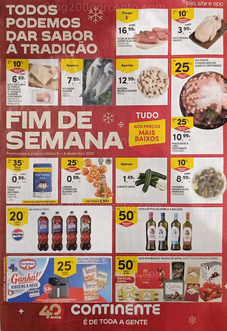 Antevisão Folheto CONTINENTE Promoções Fim de Semana - 5 a 8 dezembro