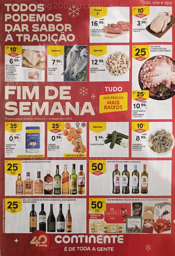 Antevisão Folheto CONTINENTE Promoções Fim de Semana - 5 a 8 dezembro