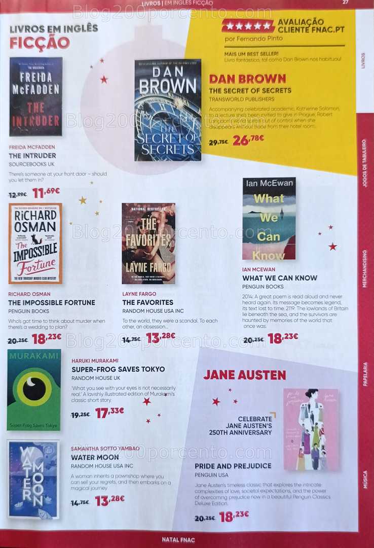 Antevisão Folheto FNAC Natal Livros e Entretenimento Promoções até 31 dezembro