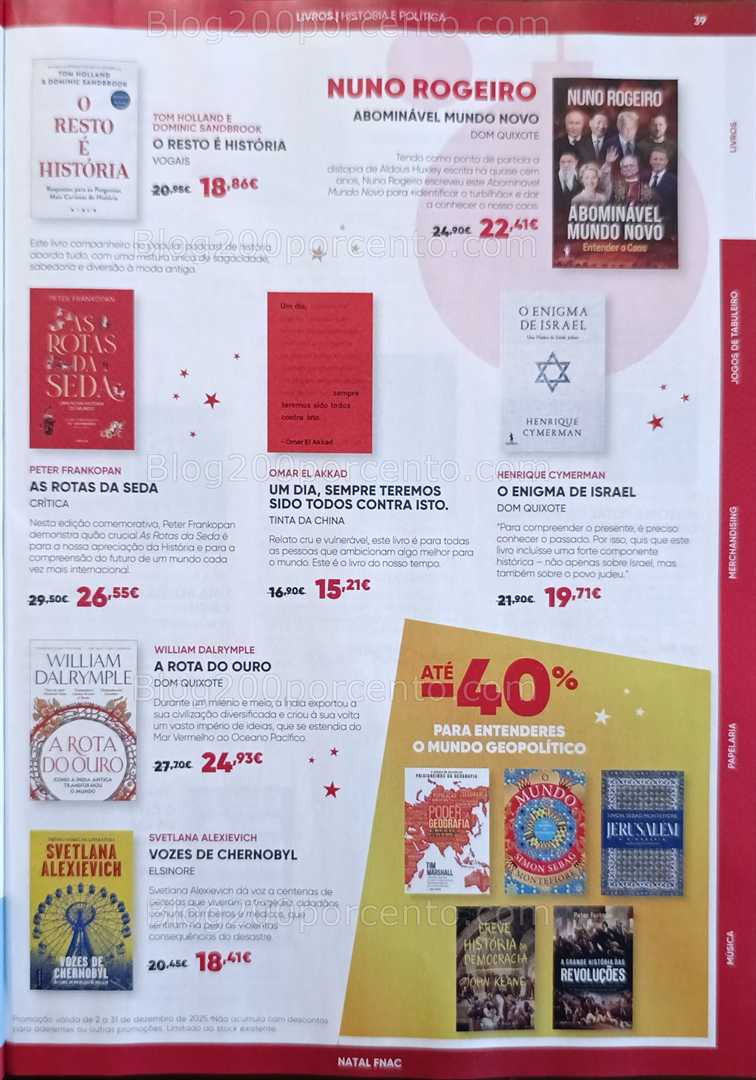 Antevisão Folheto FNAC Natal Livros e Entretenimento Promoções até 31 dezembro