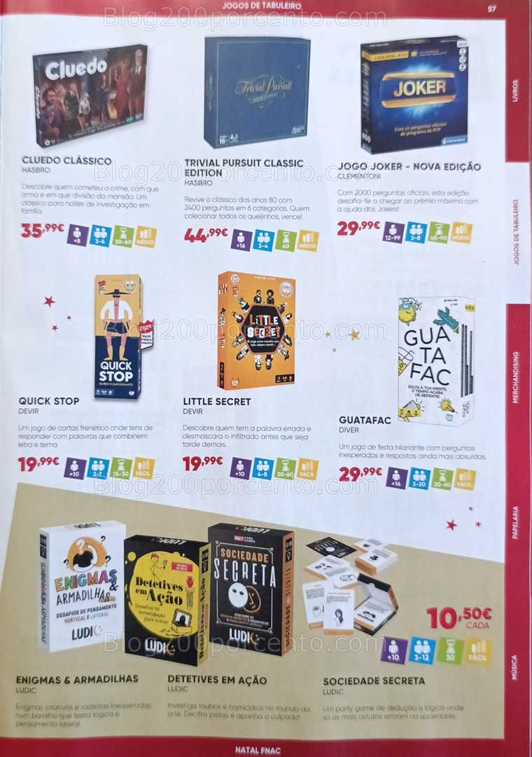 Antevisão Folheto FNAC Natal Livros e Entretenimento Promoções até 31 dezembro