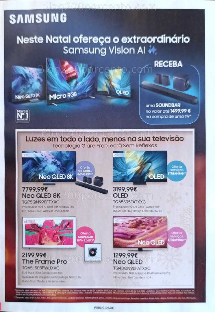 Antevisão Folheto FNAC Natal Tecnologia e Gaming Promoções até 31 dezembro