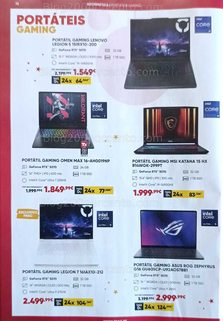 Antevisão Folheto FNAC Natal Tecnologia e Gaming Promoções até 31 dezembro