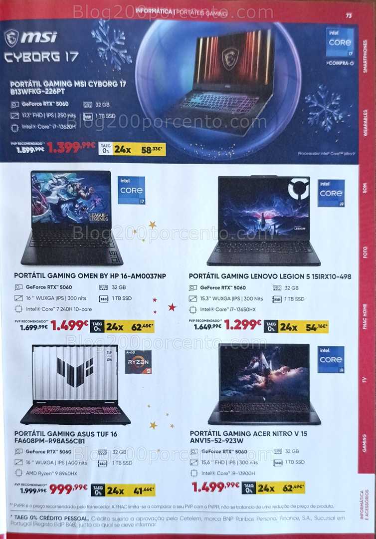 Antevisão Folheto FNAC Natal Tecnologia e Gaming Promoções até 31 dezembro