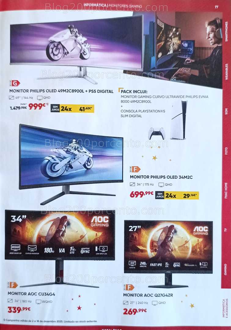 Antevisão Folheto FNAC Natal Tecnologia e Gaming Promoções até 31 dezembro