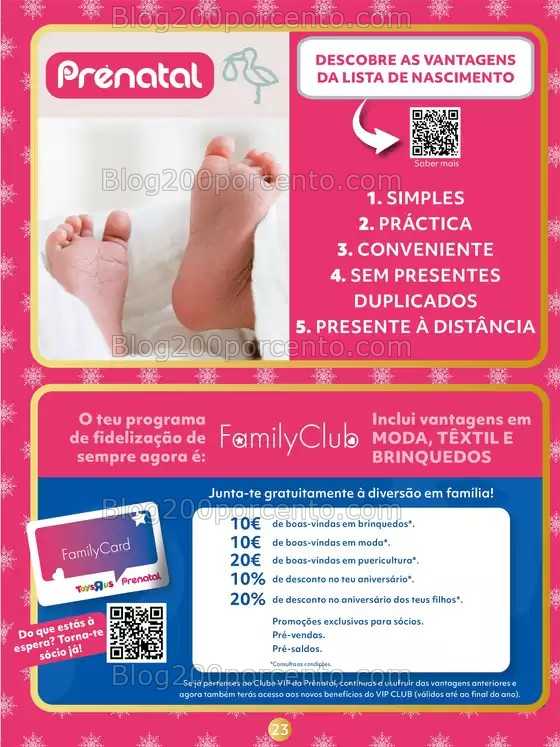 Antevisão Folheto PRÉNATAL Natal Promoções até 24 dezembro