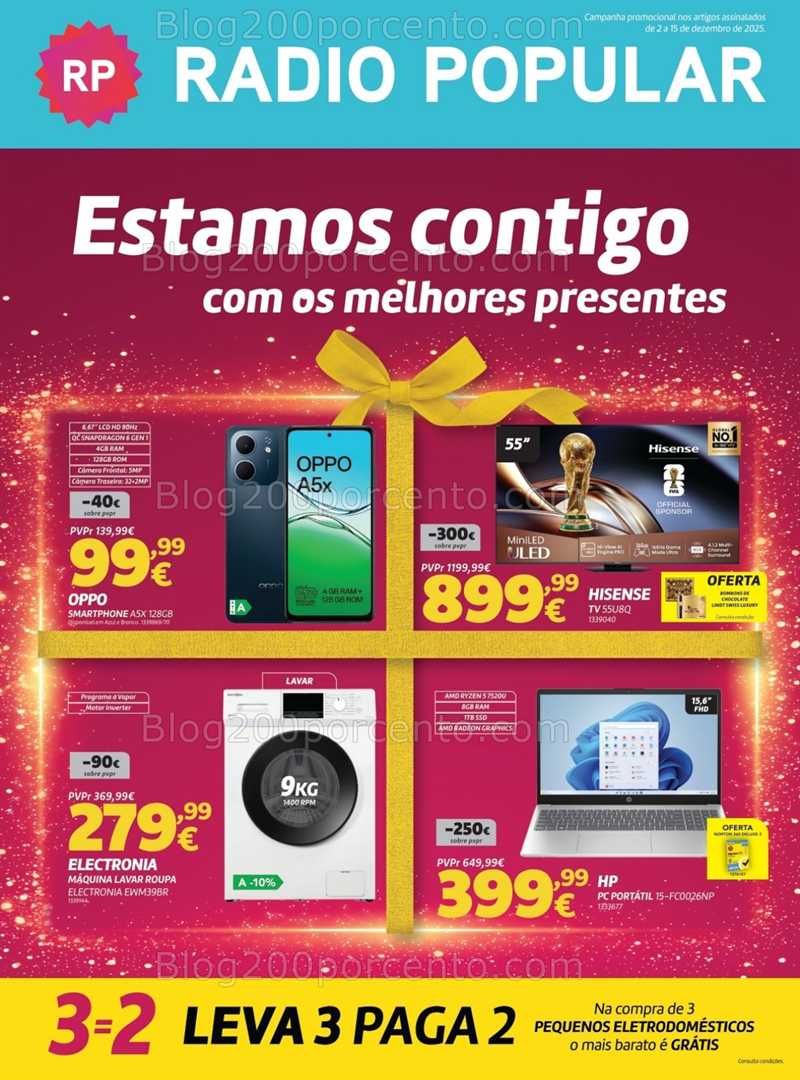 Antevisão Folheto RADIO POPULAR Natal Promoções de 2 a 15 dezembro