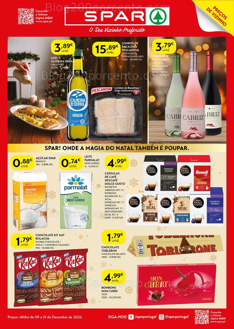 Antevisão Folheto SPAR Promoções de 9 a 21 dezembro