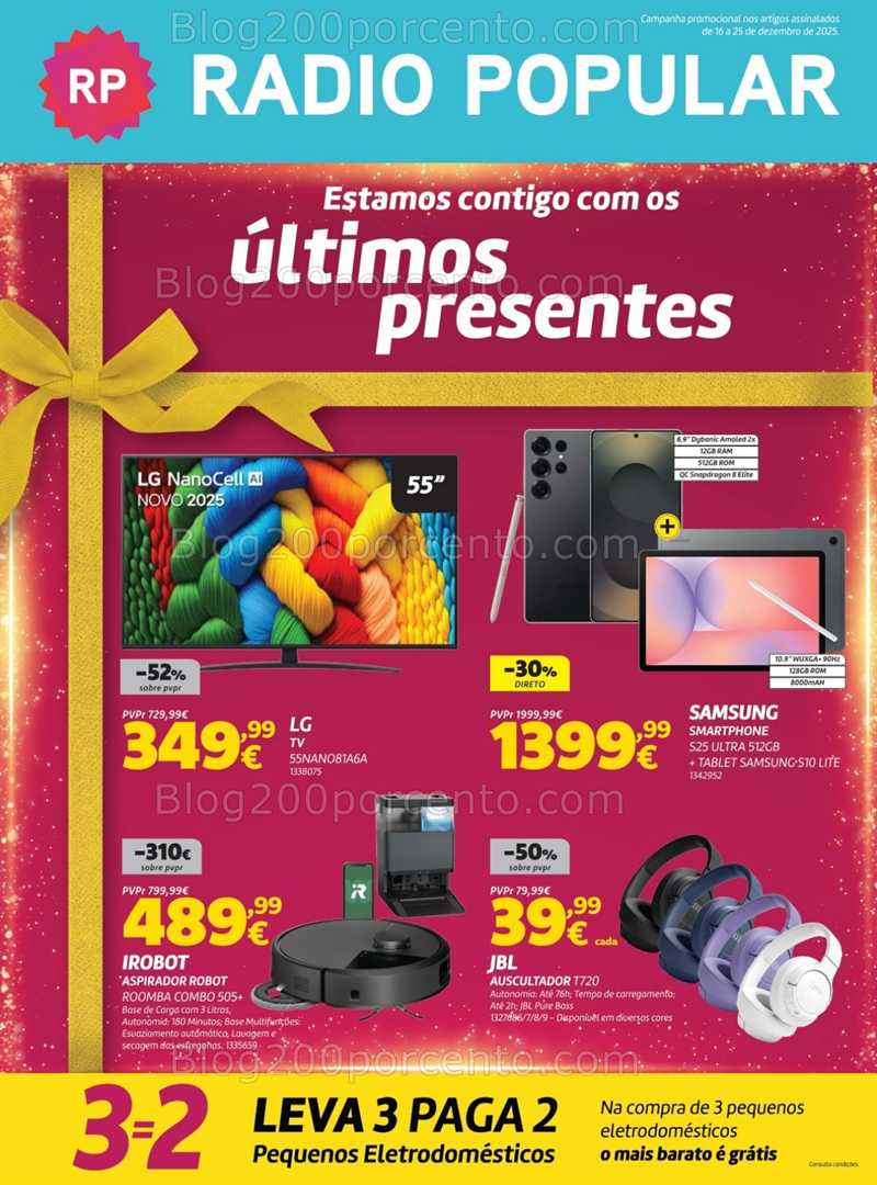 Antevisão Folheto RADIO POPULAR Últimos Presentes Natal Promoções de 16 a 25 dezembro