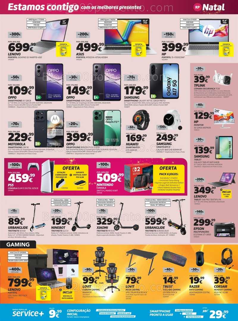 Antevisão Folheto RADIO POPULAR Últimos Presentes Natal Promoções de 16 a 25 dezembro