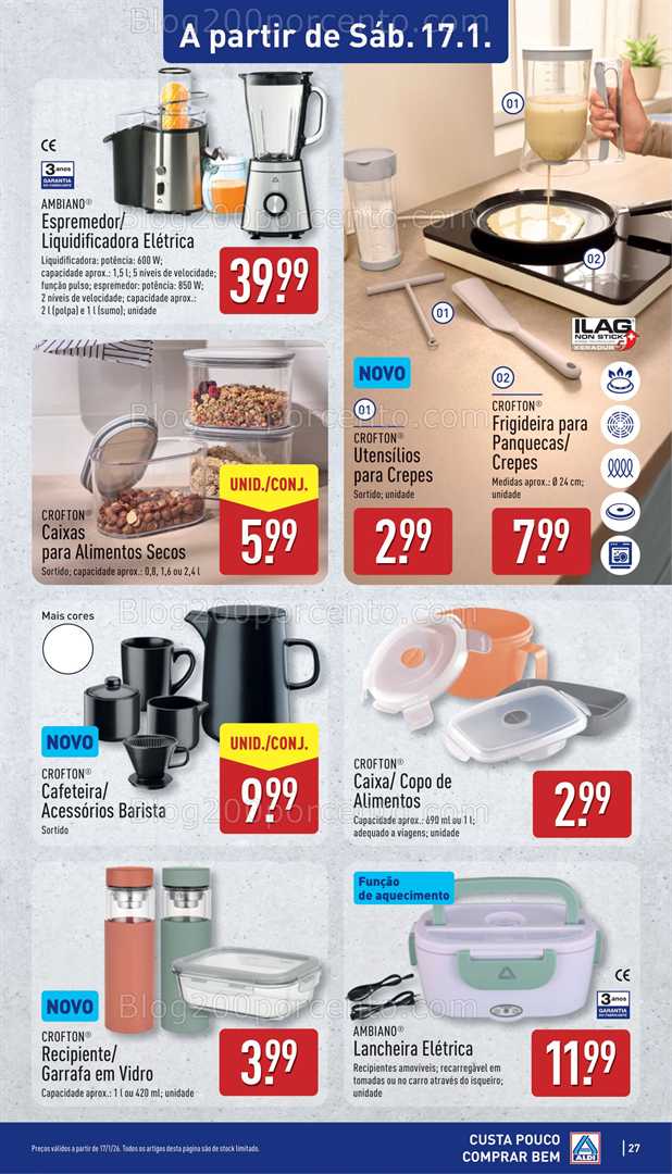 Antevisão Folheto ALDI Bazar Promoções de 17 a 18 janeiro