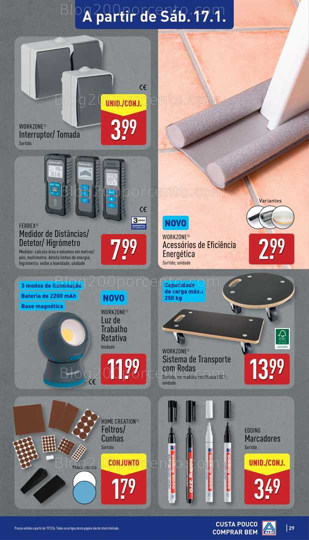 Antevisão Folheto ALDI Bazar Promoções de 17 a 18 janeiro