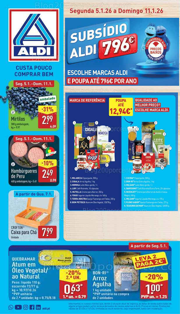 Antevisão Folheto ALDI Promoções de 5 a 11 janeiro