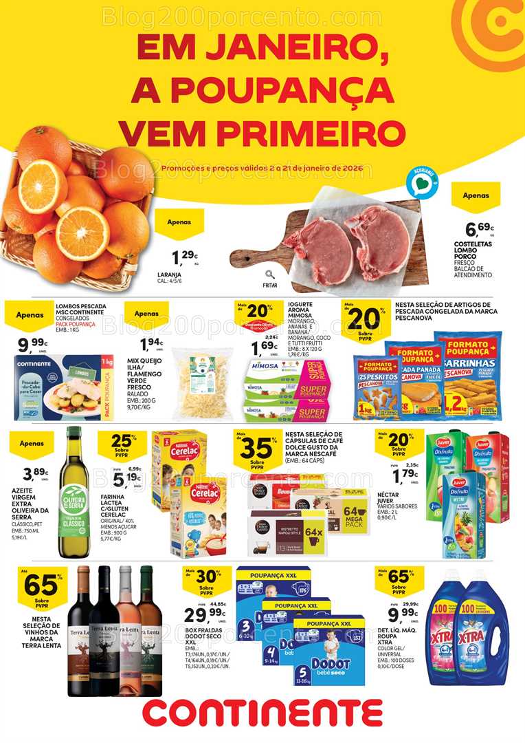 Antevisão Folheto CONTINENTE Açores Promoções de 2 a 21 janeiro