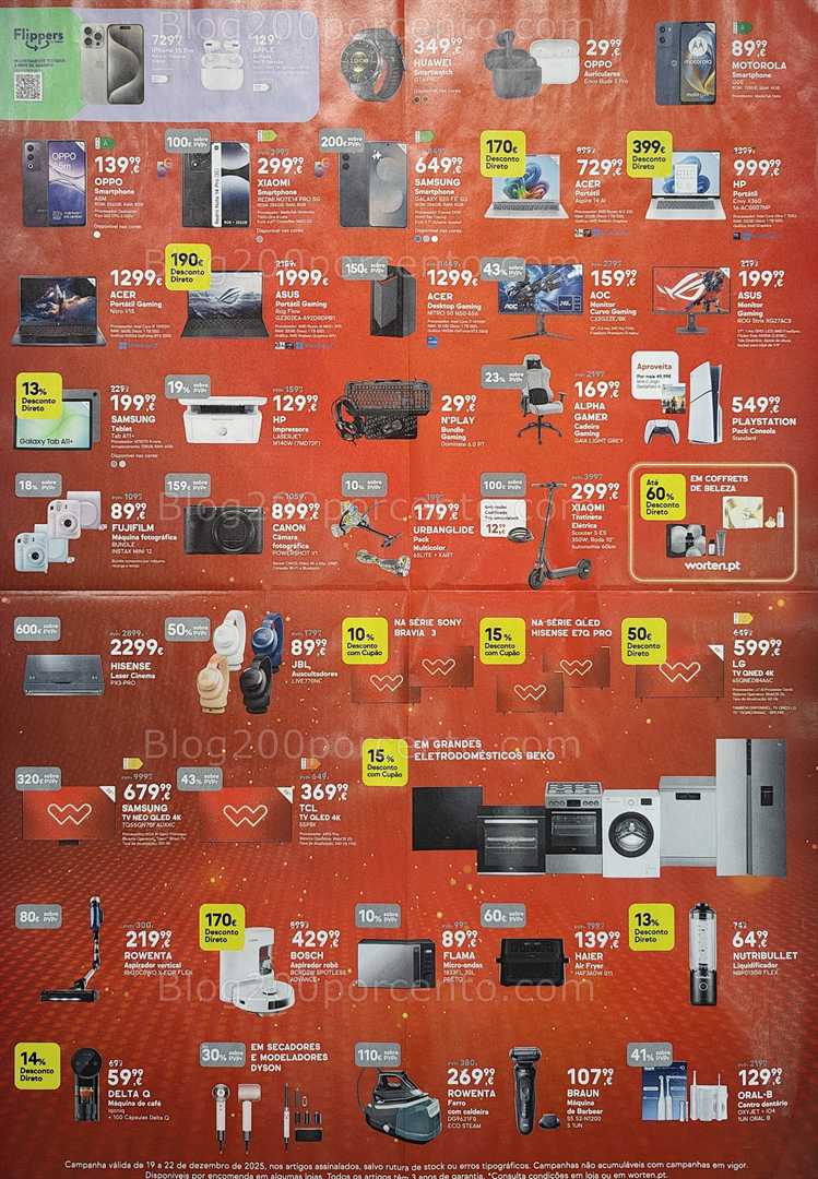 Antevisão Folheto WORTEN Promoções Fim de Semana - 19 a 22 dezembro