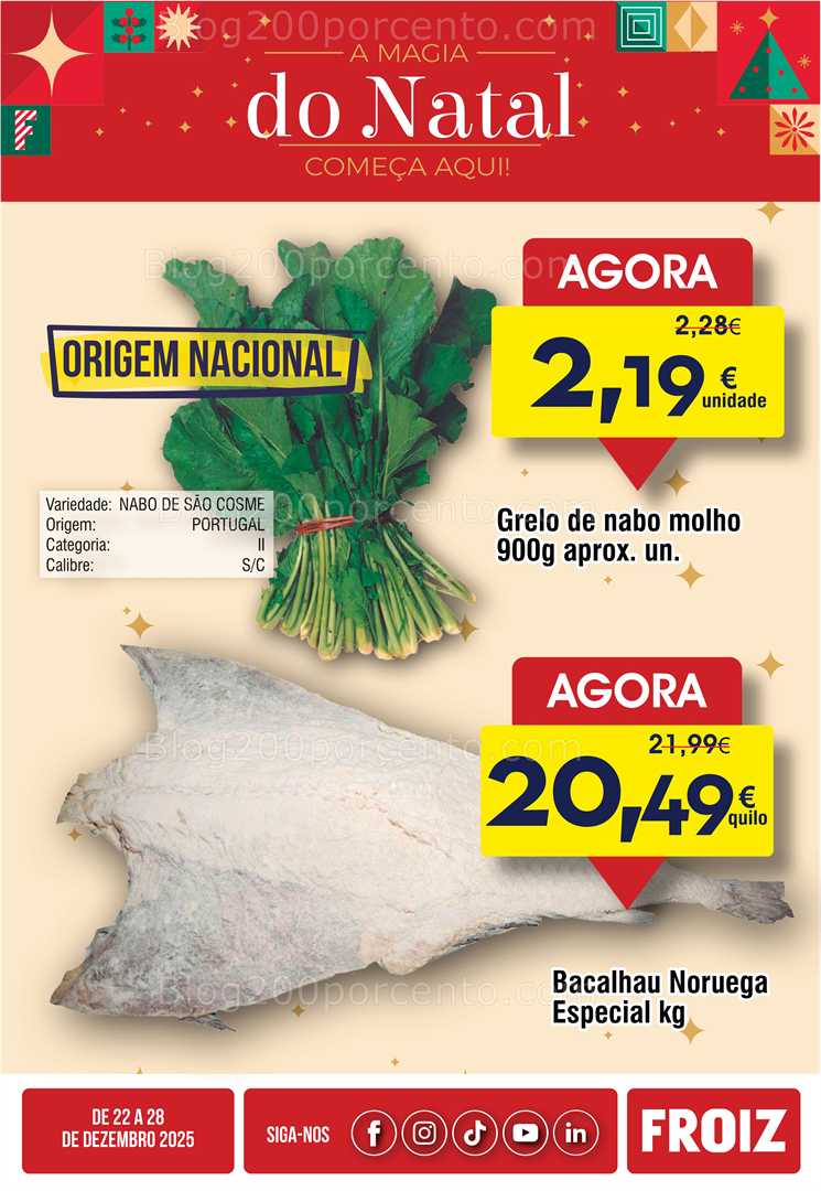 Antevisão Folheto FROIZ Promoções de 22 a 29 dezembro