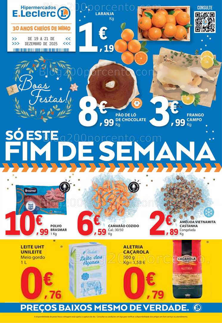 Antevisão Folheto E-LECLERC Promoções Fim de Semana - 19 a 21 dezembro