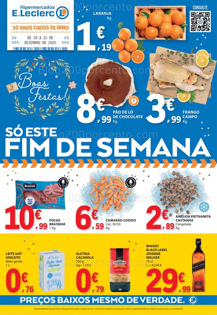 Antevisão Folheto E-LECLERC Promoções Fim de Semana - 19 a 21 dezembro