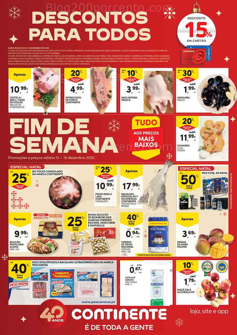 Antevisão Folheto CONTINENTE Promoções Fim de Semana 12 a 14 dezembro - Edição Digital