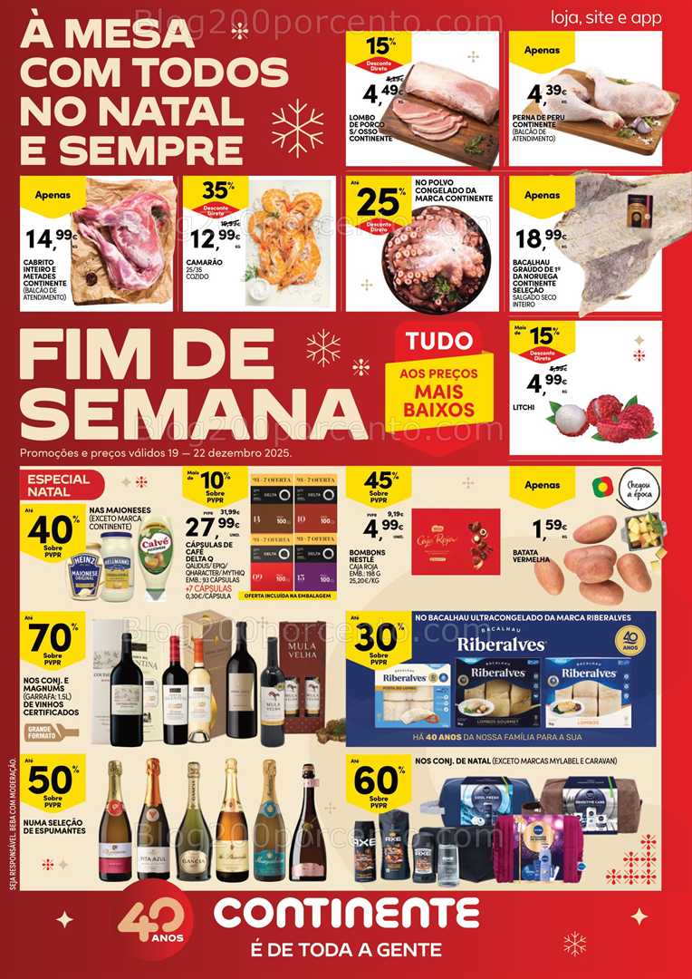 Antevisão Folheto CONTINENTE Promoções Fim de Semana - 19 a 22 dezembro - Edição Digital