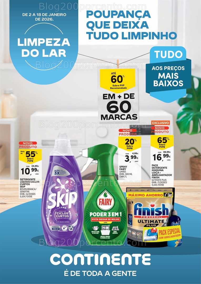 Antevisão Folheto CONTINENTE Especial Limpeza do Lar Promoções de 2 a 18 janeiro