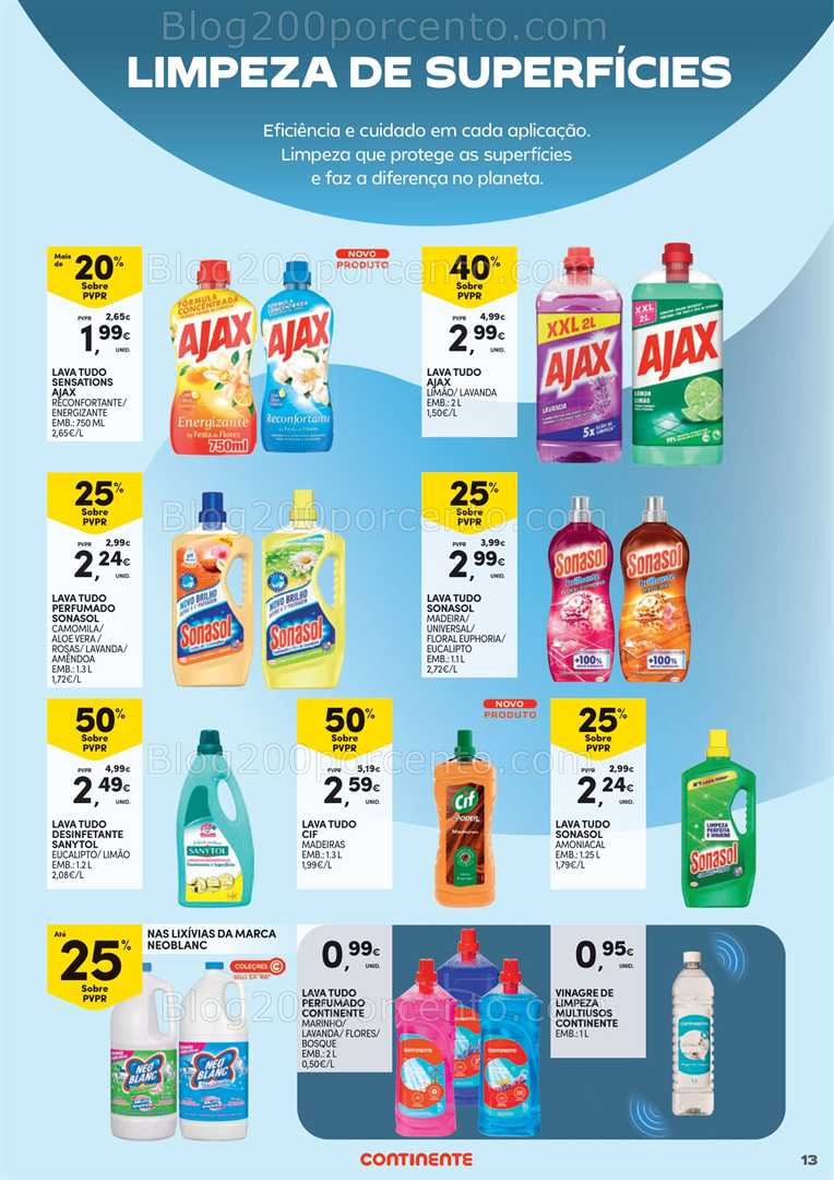 Antevisão Folheto CONTINENTE Especial Limpeza do Lar Promoções de 2 a 18 janeiro