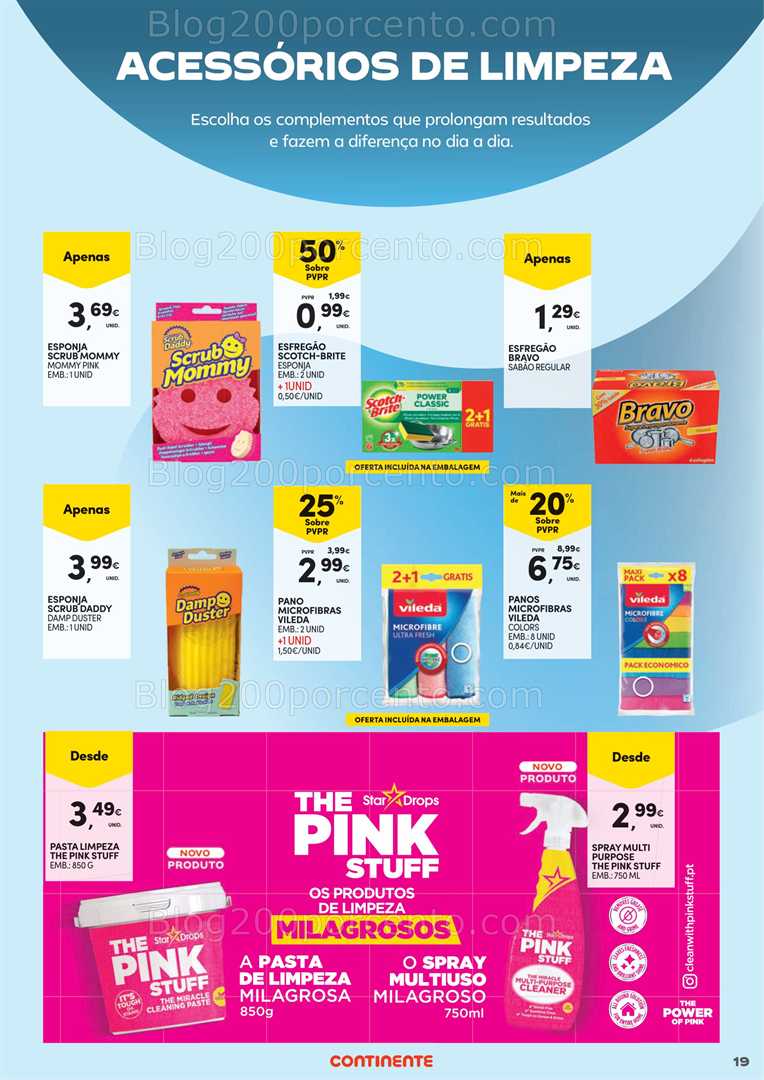 Antevisão Folheto CONTINENTE Especial Limpeza do Lar Promoções de 2 a 18 janeiro