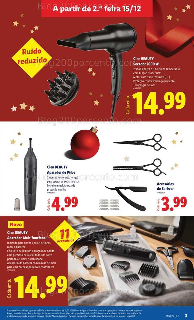 Antevisão Folheto LIDL Bazar Promoções de 15 a 25 dezembro
