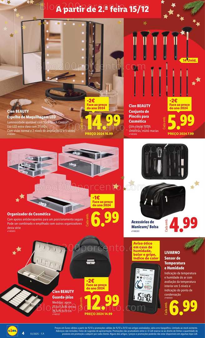 Antevisão Folheto LIDL Bazar Promoções de 15 a 25 dezembro