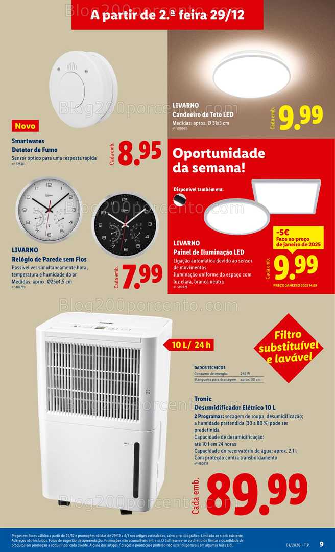 Antevisão Folheto LIDL Bazar Promoções 29 dezembro a 8 janeiro
