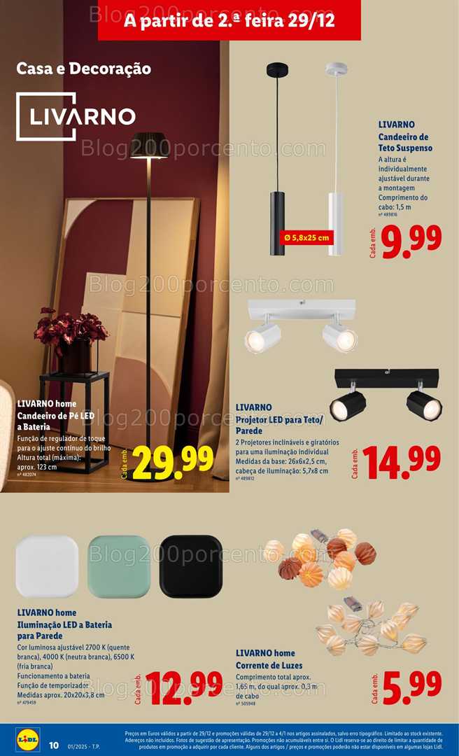 Antevisão Folheto LIDL Bazar Promoções 29 dezembro a 8 janeiro