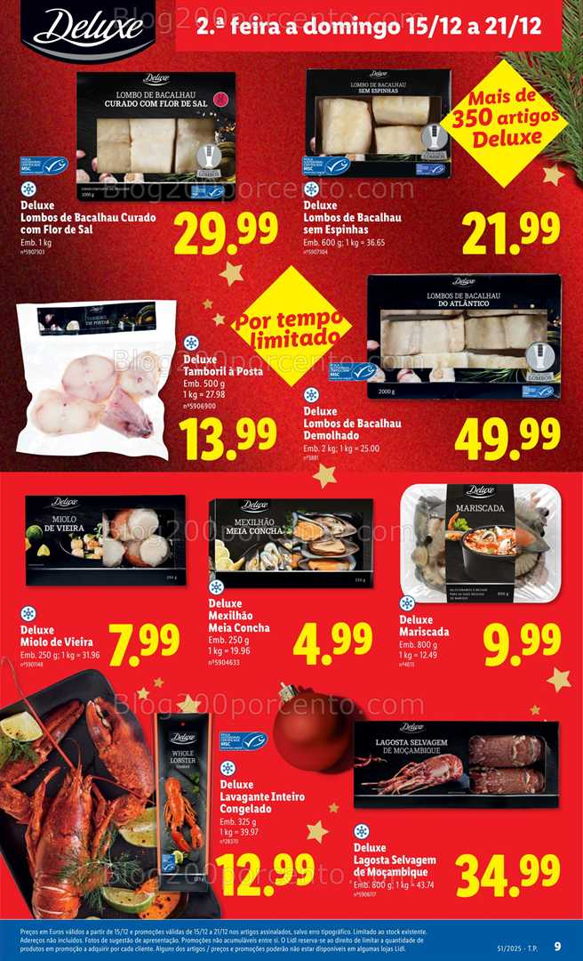 Antevisão Folheto LIDL Deluxe Promoções de 15 a 21 dezembro