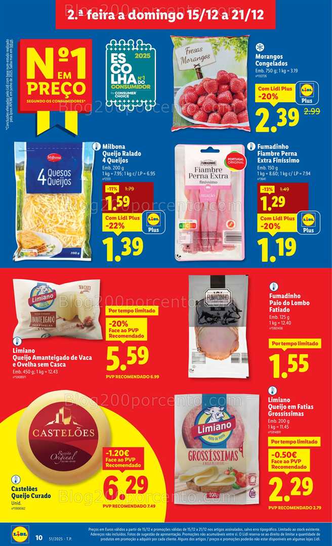 Antevisão Folheto LIDL Frescos Promoções de 15 a 21 dezembro