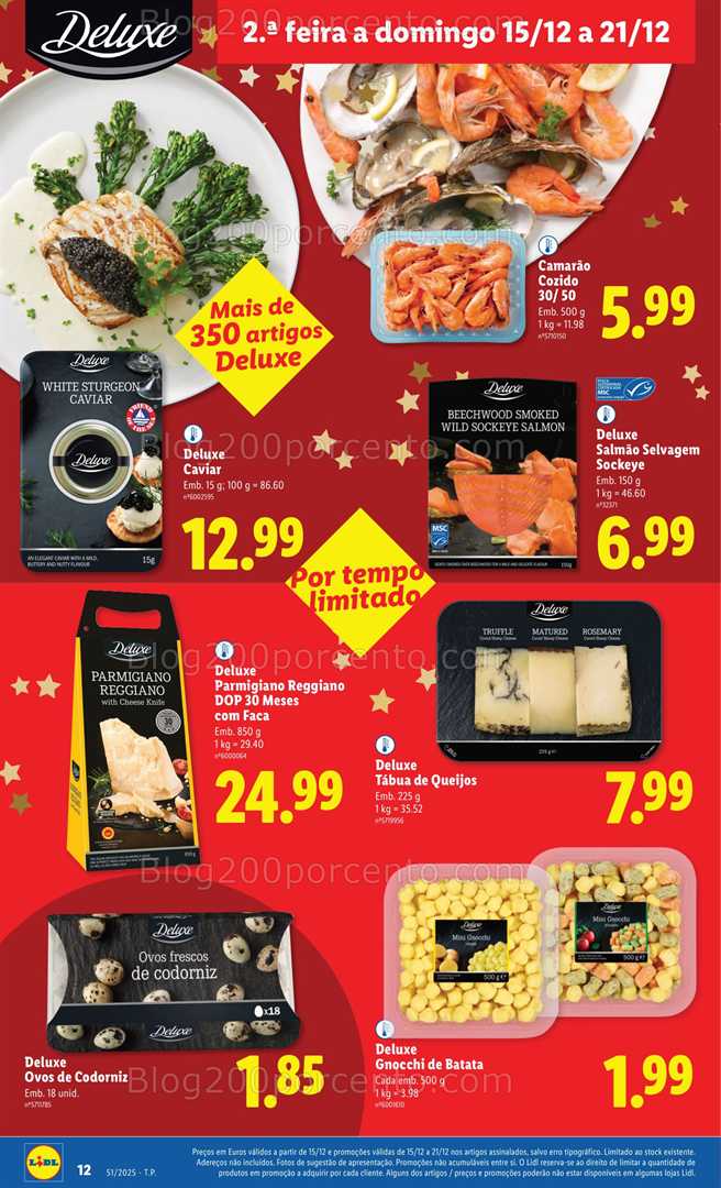 Antevisão Folheto LIDL Deluxe Promoções de 15 a 21 dezembro