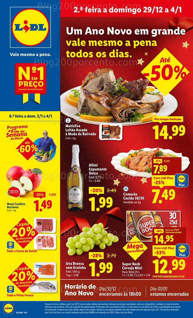 Antevisão Folheto LIDL Promoções 29 dezembro a 4 janeiro