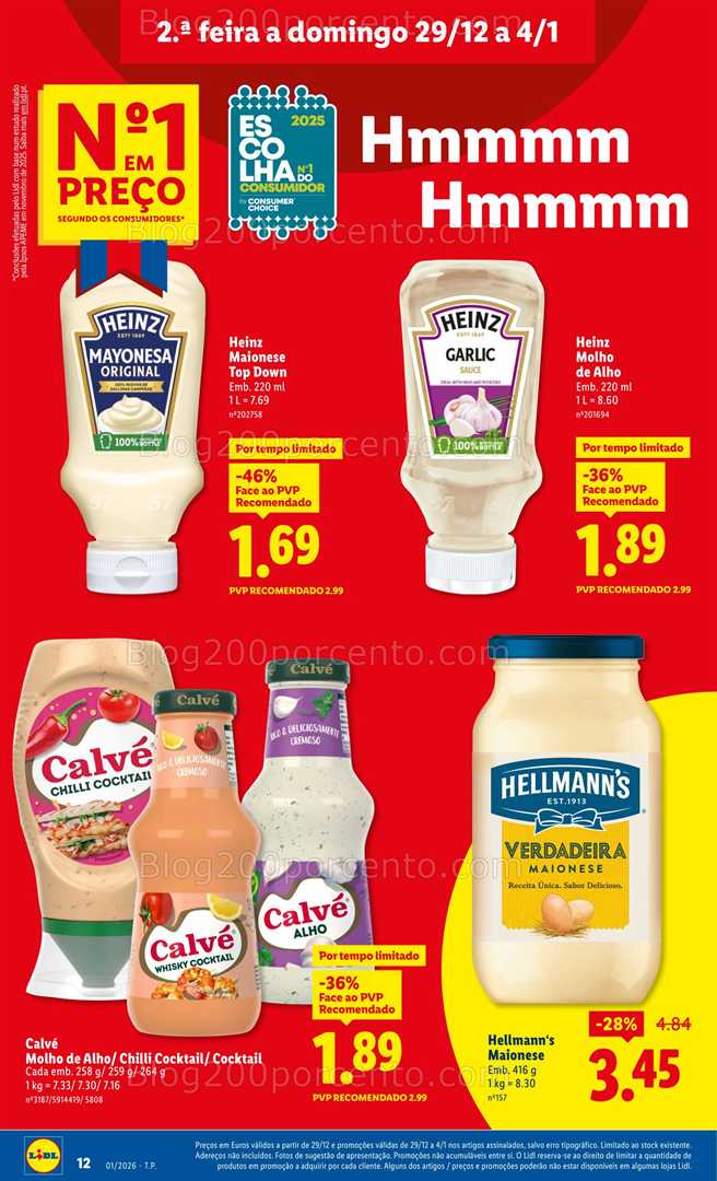 Antevisão Folheto LIDL Promoções 29 dezembro a 4 janeiro