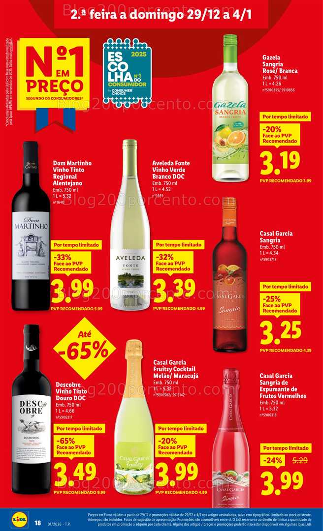 Antevisão Folheto LIDL Promoções 29 dezembro a 4 janeiro