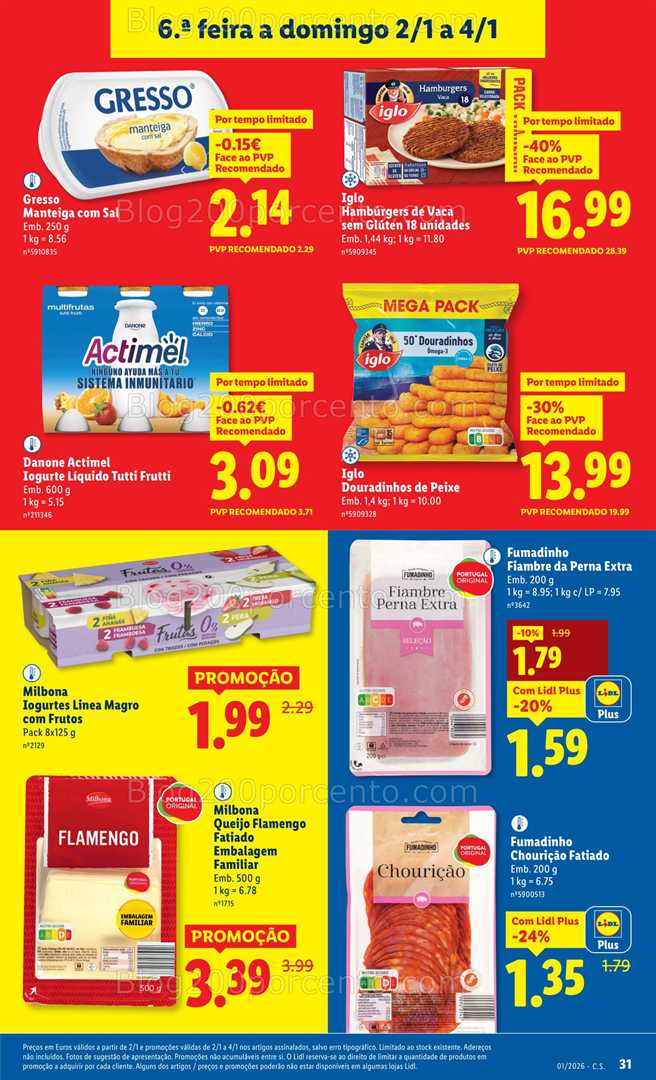 Antevisão Folheto LIDL Promoções 29 dezembro a 4 janeiro