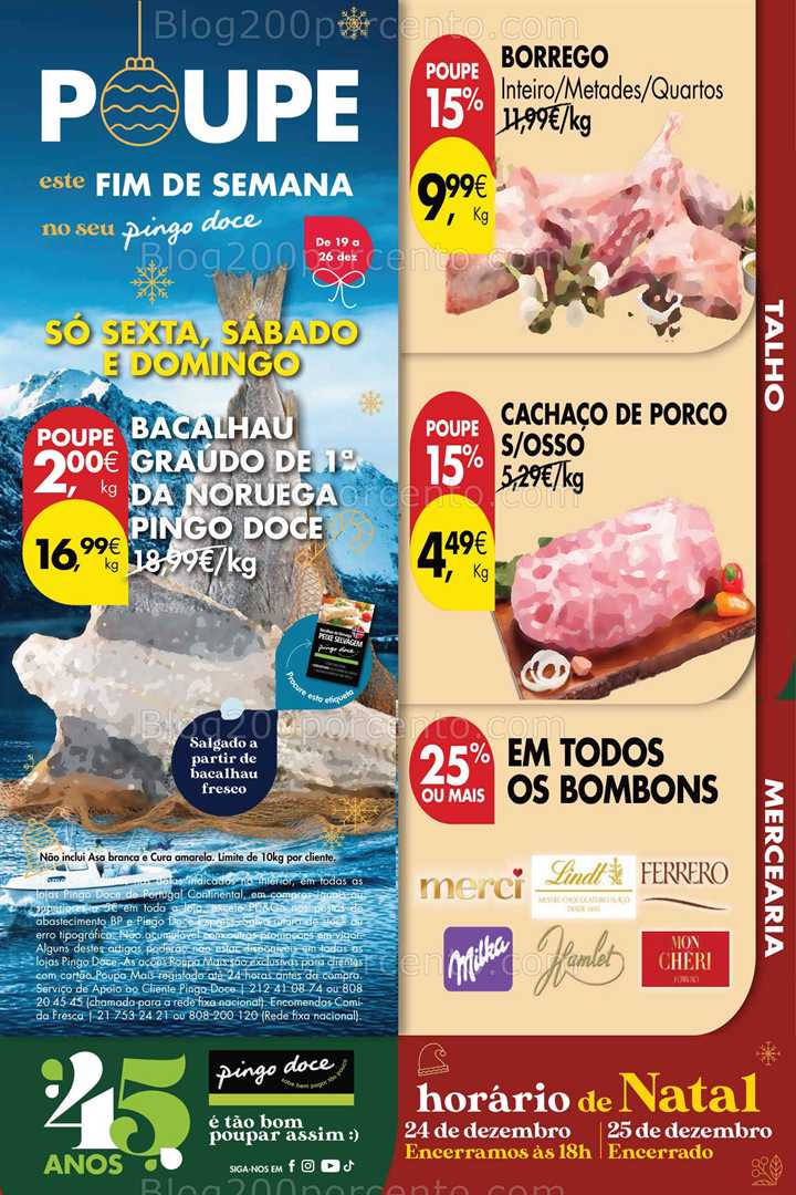 Antevisão Folheto PINGO DOCE Promoções Fim de Semana - 19 a 26 dezembro