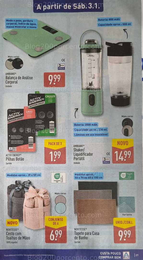 Antevisão Folheto ALDI Bazar Promoções de 3 a 4 janeiro