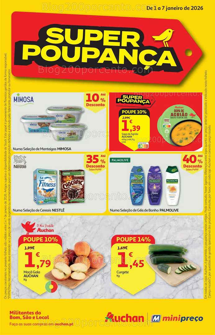 Antevisão Folheto AUCHAN - MINIPREÇO Promoções de 1 a 7 janeiro