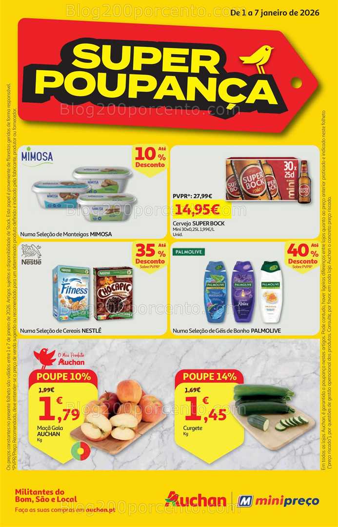 Antevisão Folheto AUCHAN - MINIPREÇO Promoções de 1 a 7 janeiro