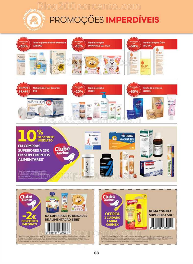 Antevisão Folheto AUCHAN Saúde e Bem Estar Bebé Promoções de 27 dezembro a 26 janeiro