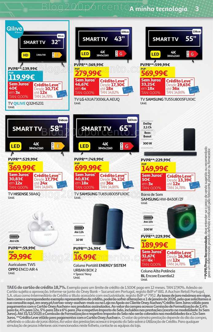 Antevisão Folheto AUCHAN Tecnologia Promoções 26 dezembro a 12 janeiro