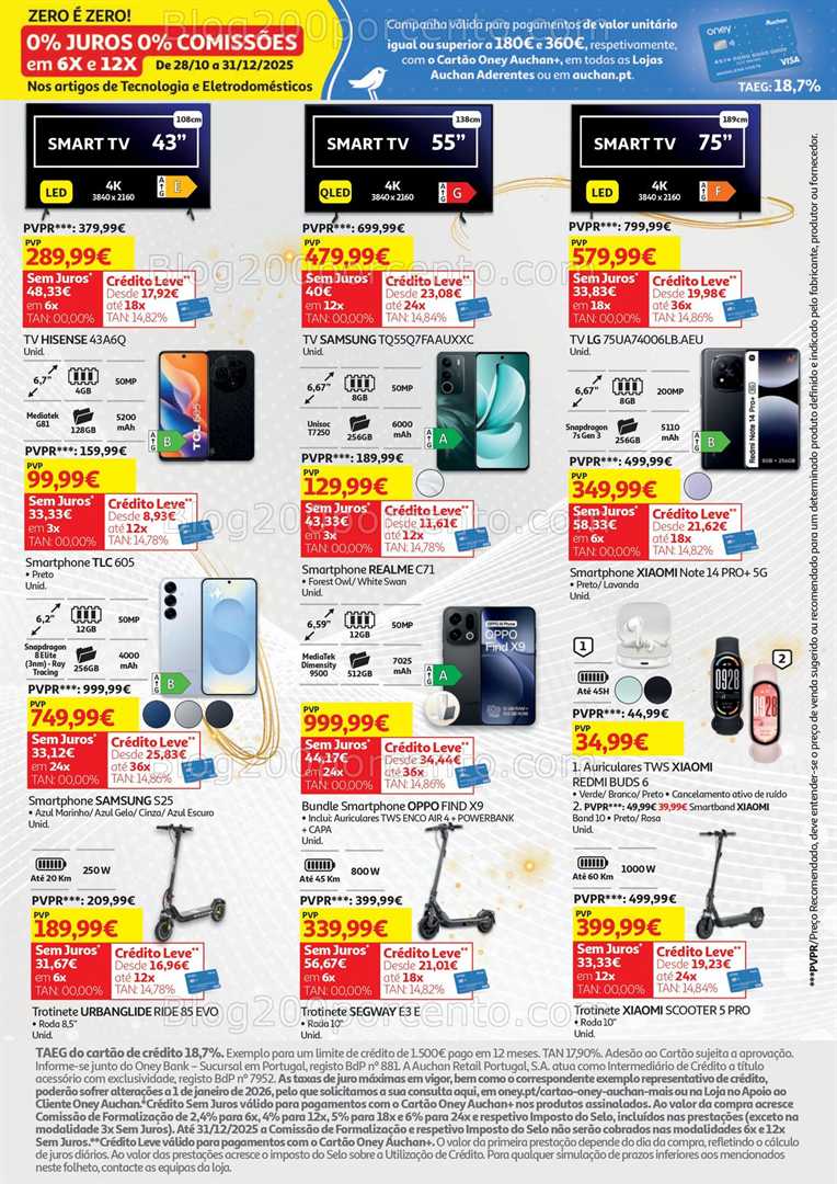 Antevisão Folheto AUCHAN Tecnologia Natal Promoções de 17 dezembro a 1 janeiro