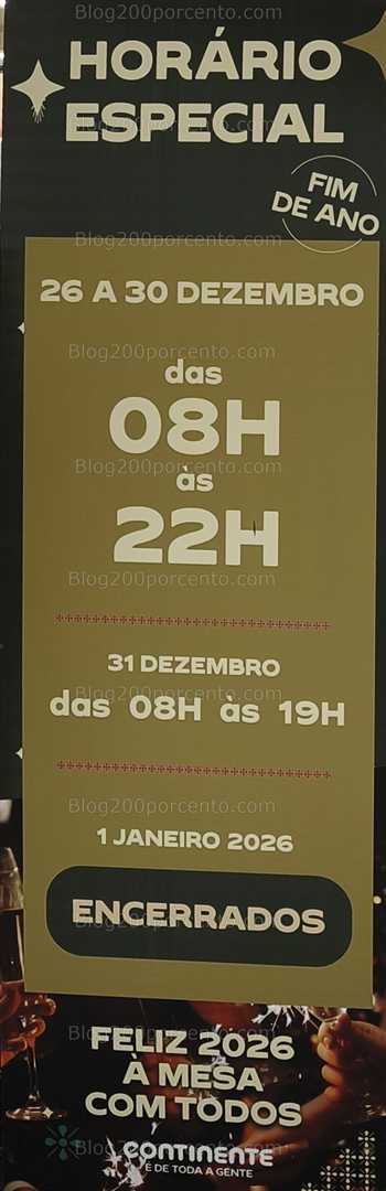 ALERTA - Aqui está o horário de fim de ano do CONTINENTE!