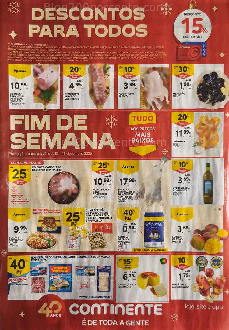 Antevisão Folheto CONTINENTE Promoções Fim de Semana - 12 a 15 dezembro