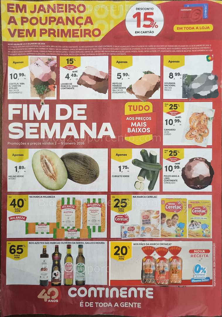 Antevisão Folheto CONTINENTE Promoções Fim de Semana - 2 a 5 janeiro